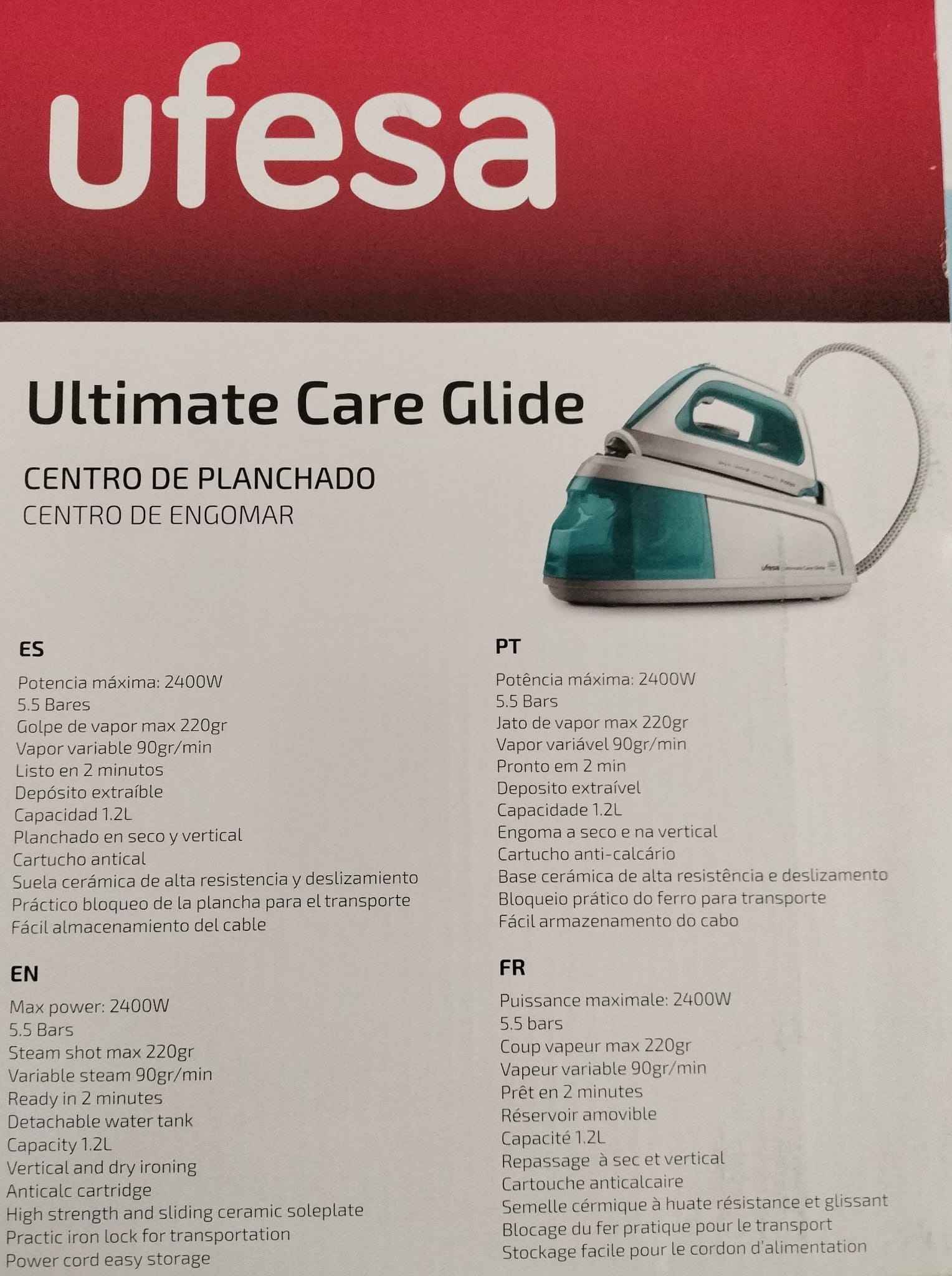 CENTRO PLANCHADO UFESA 2400W