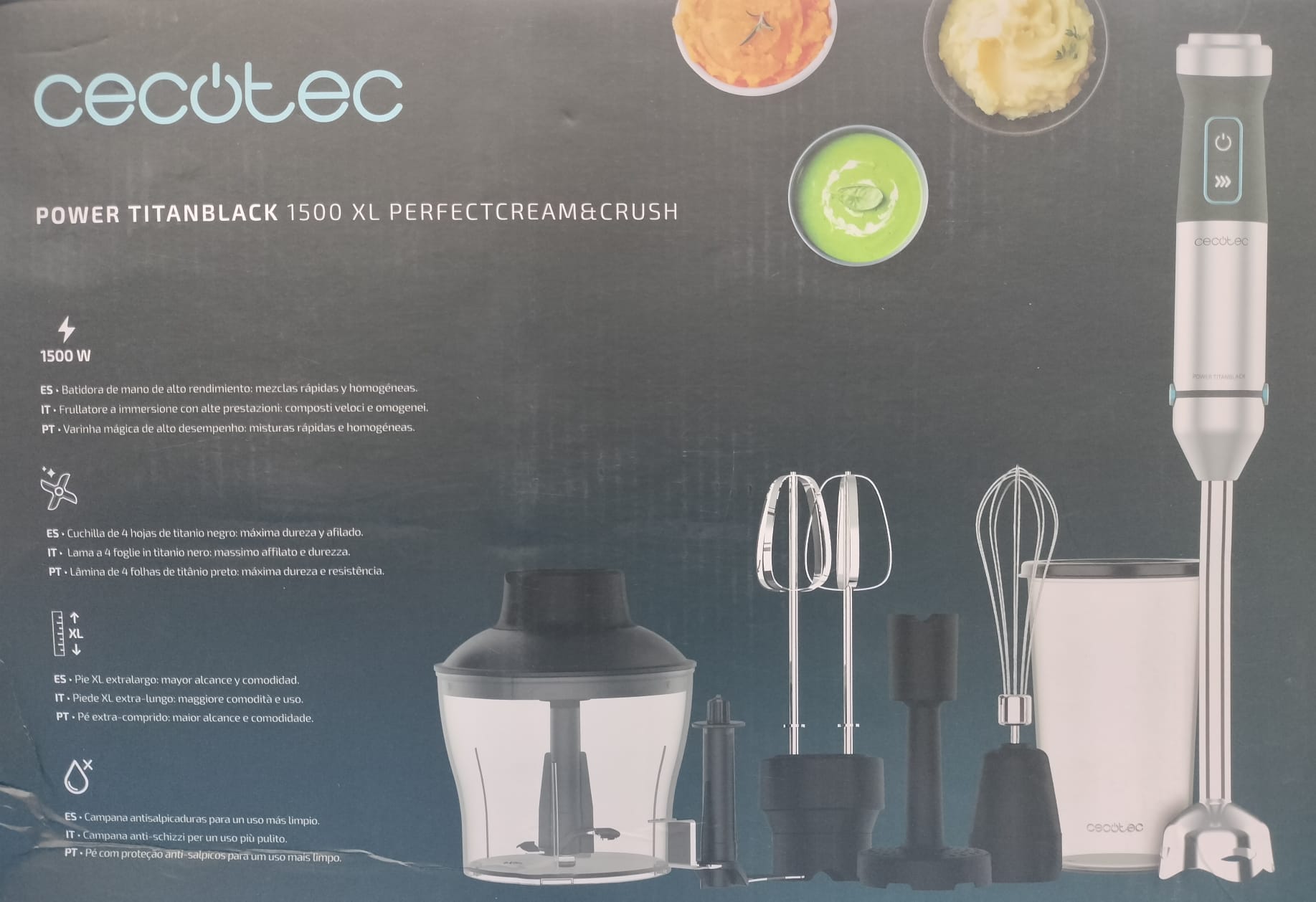 BATIDORA DE MANO CECOTEC POWER TITANBLACK 1500 XL