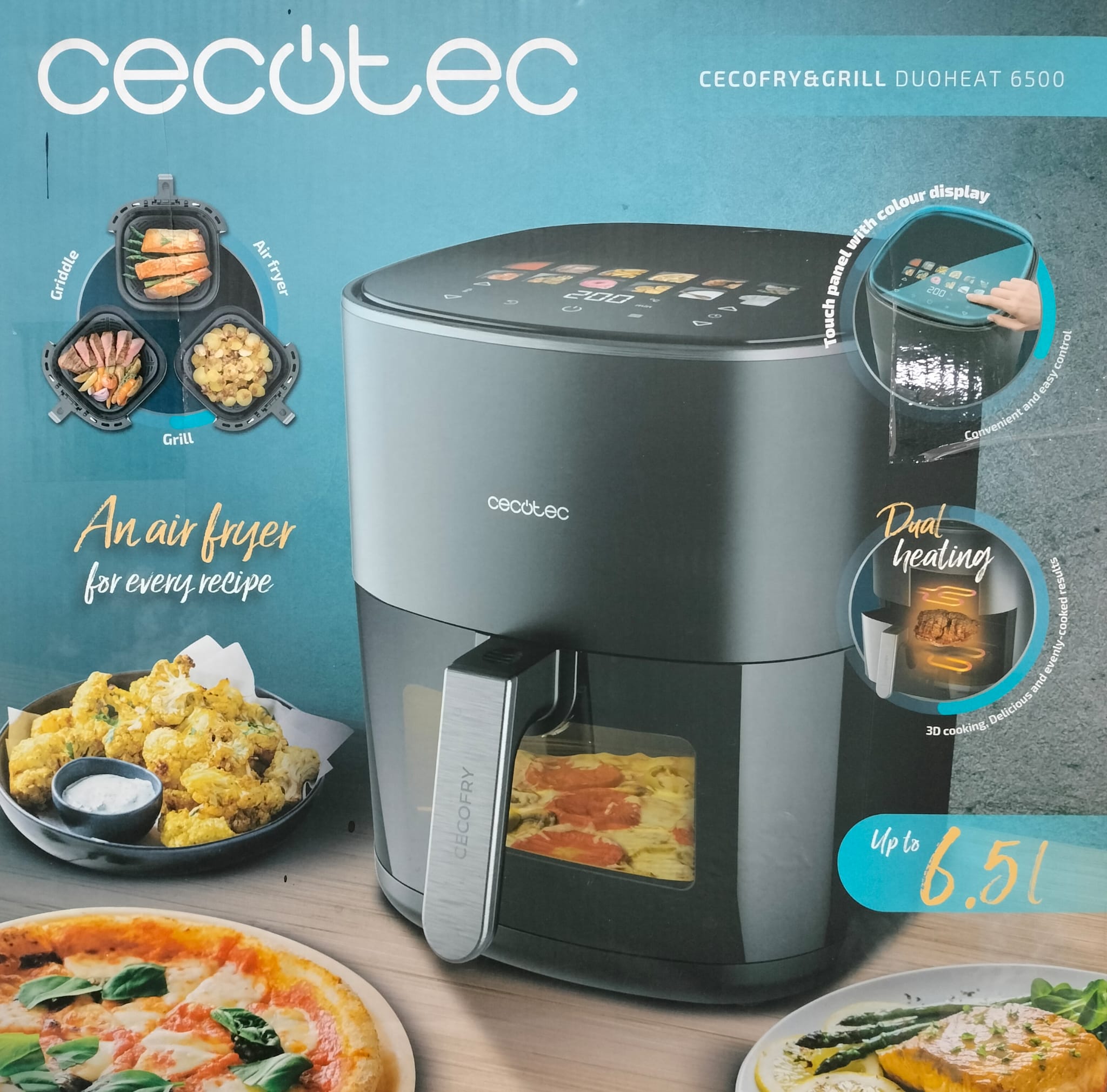 FREIDORA DE AIRE 6.5L CECOTEC DOBLE RESISTENCIA