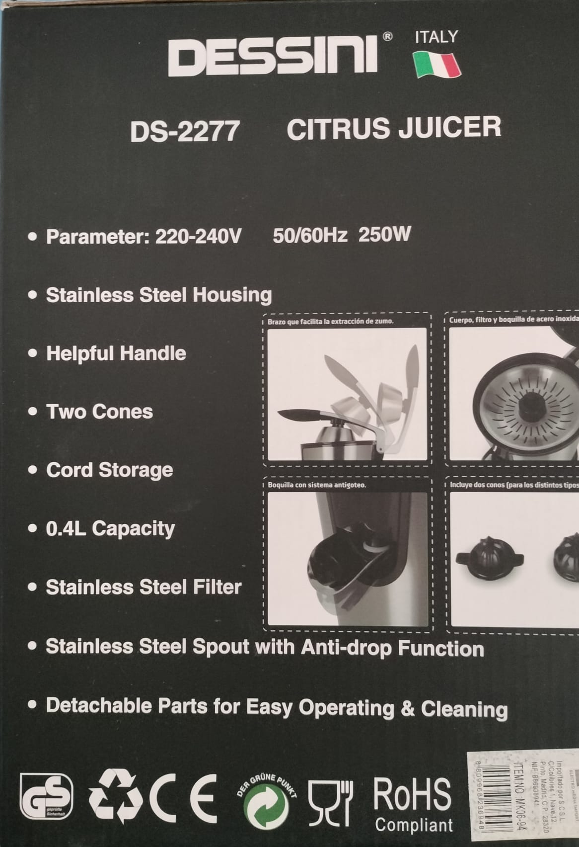 EXPRIMIDOR ELECTRICO DESSINI