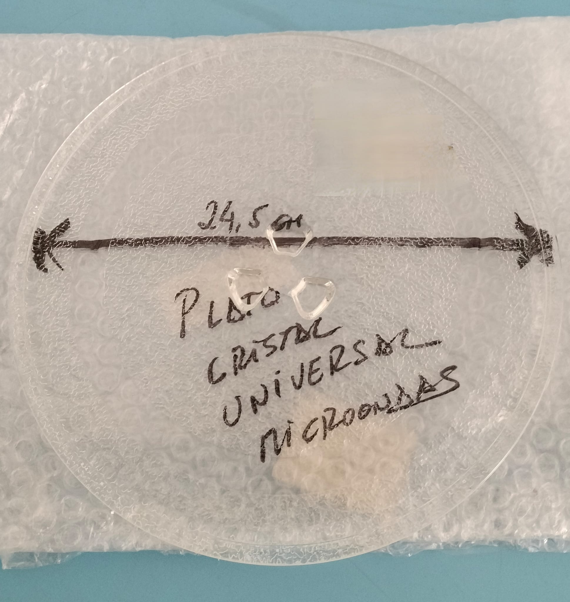 PLATO CRISTAL MICROONDAS  UNIVERSAL 24CM DIAMETRO