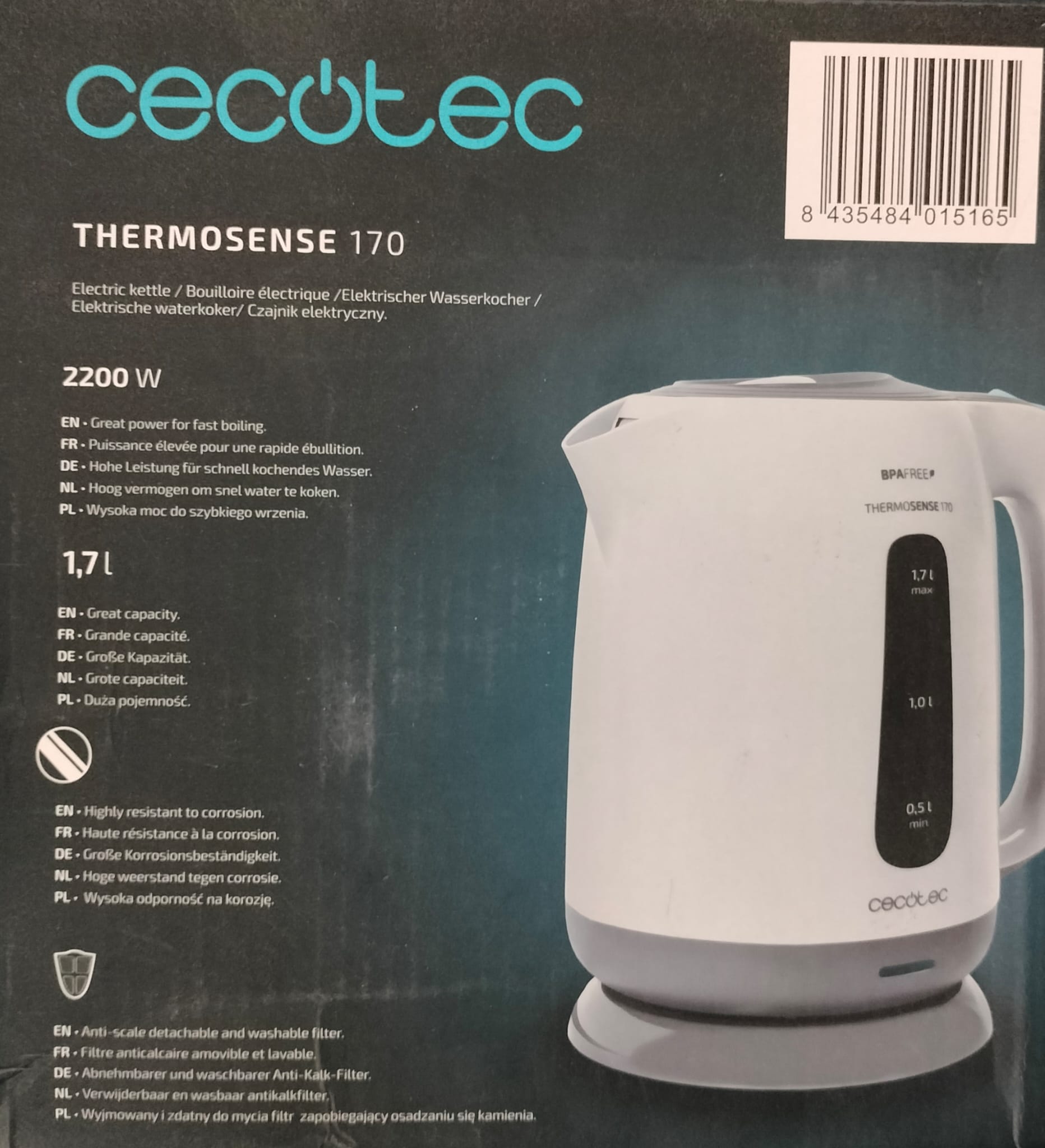 HERVIDOR ELECTRICO CECOTEC 1.7 LITROS