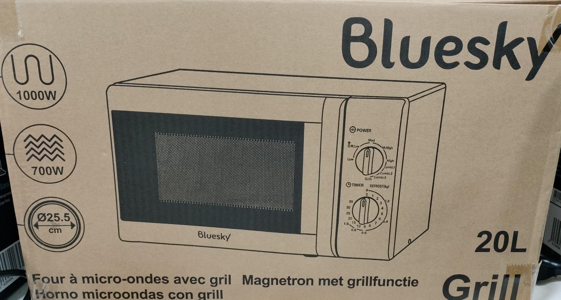 MICROONDAS CON GRILL 20L BLANCO